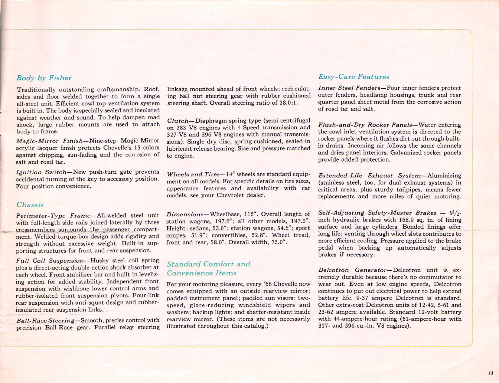 1966 Chev Chevelle Brochure Page 14